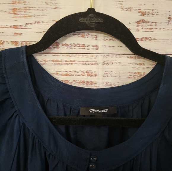 Madewell L Navy Blue Short Sleeve Maxi - Picture 3 of 8